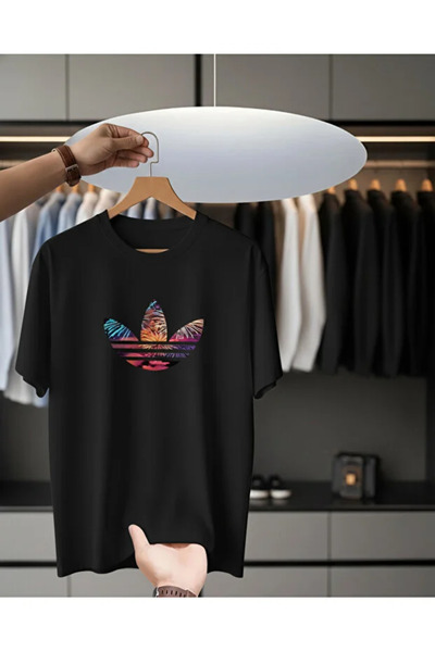 İnazuma Outdoors Unisex Oversize Printed Cotton Crew Neck Short Sleeve Black ...