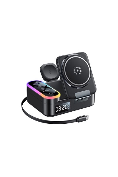 Yesido 8in1 65W Wireless Magsafe Kablosuz Şarj Standı İstasyonu Dijital iPhon...
