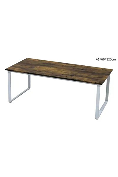 TrentonGCC Modern Rectangular Dining Table 120×60×45 cm with Wooden Top & Sil...