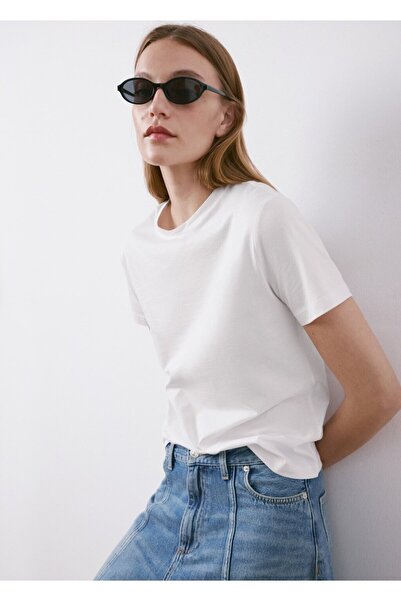 MANGO Woman Kısa kollu pamuklu tişört