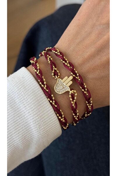 Venus Design Zircon Stone Fatma Ana Hand Wrapped Bracelet