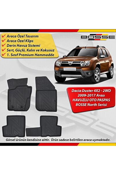 BOSSE North Dacia Duster 4X2 Paspas Araca Özel 2009-2017 Derin Havuzlu 3D Pas...