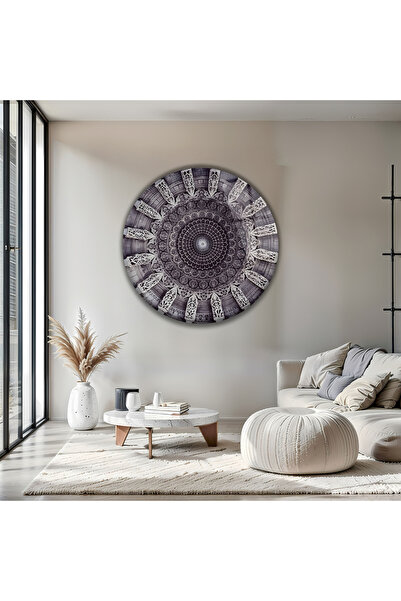 B&G DESIGN Arhitectură gotică modernă, model mandala, masă rotundă din sticlă...