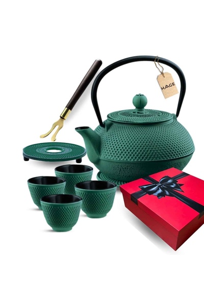 Other ZAPARZACZ ŻELIWNY DZBANEK ZIELONY 900ml Z FILTREM i FILIŻANKAMI PREZENT