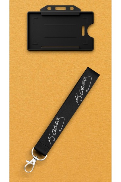 chic crazze Ataturk Signed Keychain Bag Accessory Phone Strap Set of 2 Name B...