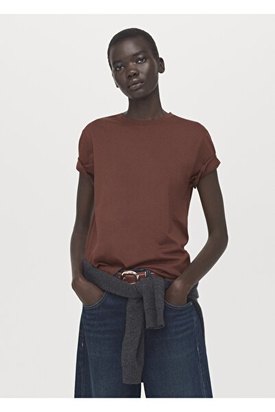 MANGO Woman Kısa kollu pamuklu tişört