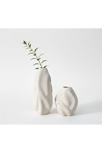 Home Seramik 2li Dalga Vazo Seti