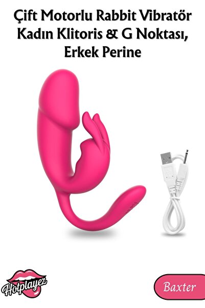 Çift Motorlu Rabbit Vibratör Kadın Klitoris & G Noktası, Erkek Perine