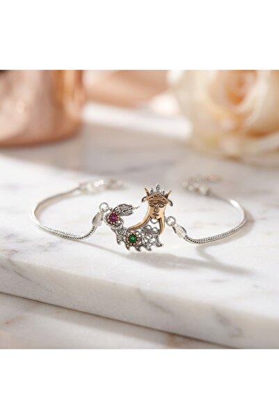 Arvenia Silver Şahmaran Motifli Telkari Gümüş Bileklik