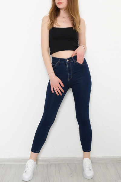 GENERAL Navy blue skinny jeans made of cotton - Turkish made