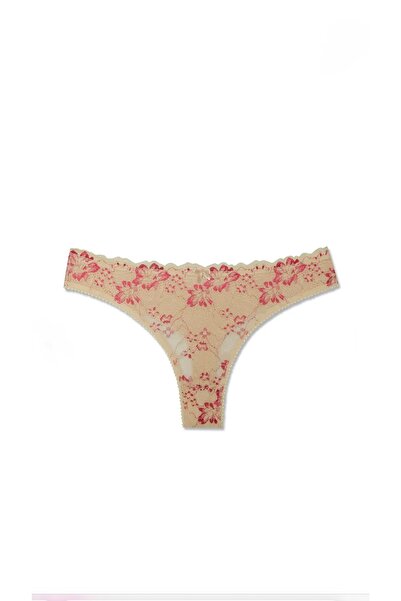 YOYYO 2-Pack Floral Patterned Thong with Floral Lace Detail
