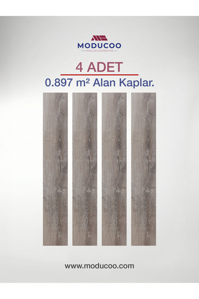 MODUCOO Blade Gray - Kendinden Yapışkanlı Parke (4 Adet - 0,897M²)