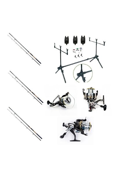 Cool Angel Set Pescuit, 3 Lansete 3 metri, 2 Segm, 3 Mulinete Cu Baitrunner, ...