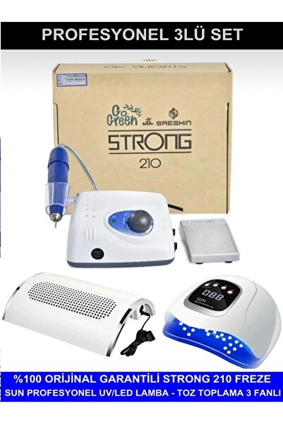 QNAİL PROFESSİONAL Protez Tırnak Kalıcı Oje Seti (Strong 210 Freze Makinesi +...