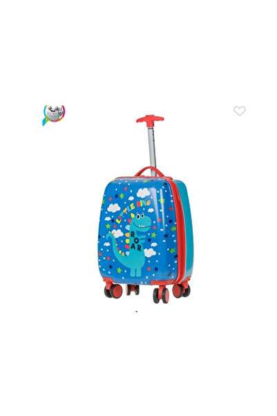 GT1 Valiza - Troler Bleu Rosu cu Dinozauri pentru Copii 22L