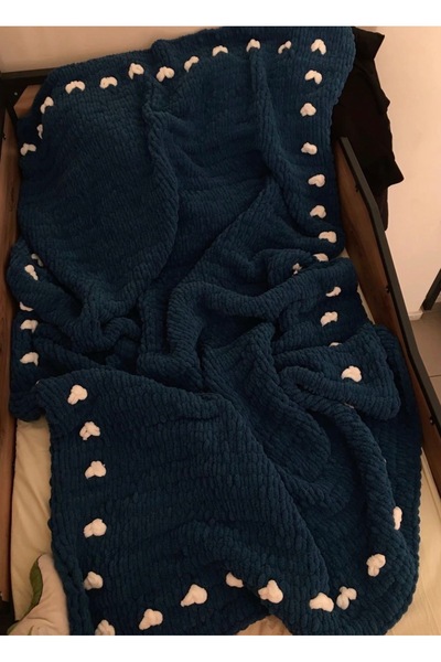 DUYGUNUN DÜKKANI Tek kişilik puffy battaniye kalpli