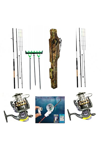 ROBINHAN Set 2 Lansete Feeder, Carbon X Sense, 3,90 m, 180 Gr, 2 Mulinete Gla...