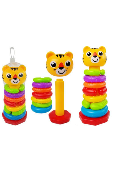 LEAN Rainbow pyramid for babies with colored circles - motor development