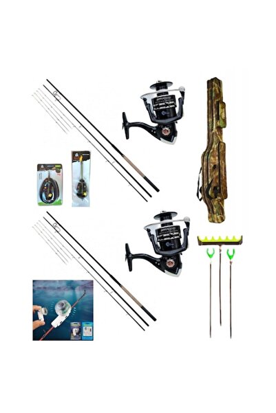 wind blade 2 Lansete Feeder Carbon Sensitive, 3,90 metri,120 Gr, 2 Mulinete X...
