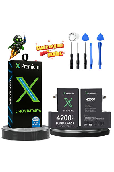 X PREMİUM iPhone 12 Pro Max Batarya Xpremium Pil Süper Yüksek Kapasiteli Güçl...