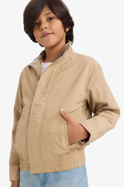 DeFacto Plaid Lining Detailed Water Repellent Coat for Boys F6816A826Sp