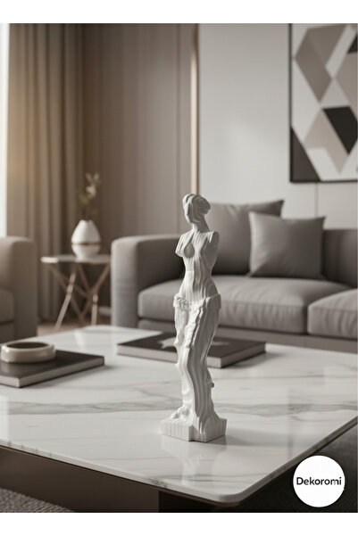 Dekoromi Dekoratif Afrodit Tanrıça Venüs Heykeli (Dev Boy 65cm) Beyaz