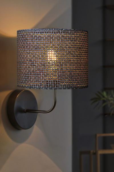 decory De-Nora Decorative Wall Sconce with Fabric Headboard, Modern Bedside S...