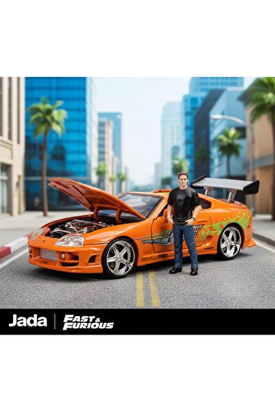HOT WHEELS Hızlı ve Öfkeli Toyota Supra 1:24 Ölçek Model Araba + Brian O'Conn...