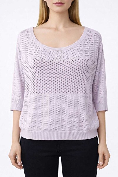 Neden Tekstil Light Lilac Openwork Knitwear Blouse