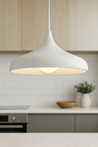 Saatistan Modern Beyaz Metal Sarkıt Avize, Retro Endüstriyel Tasarım