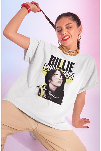 SEVBANO تي شيرت بيلي إيليش مطبوع للجنسين مقاس كبير