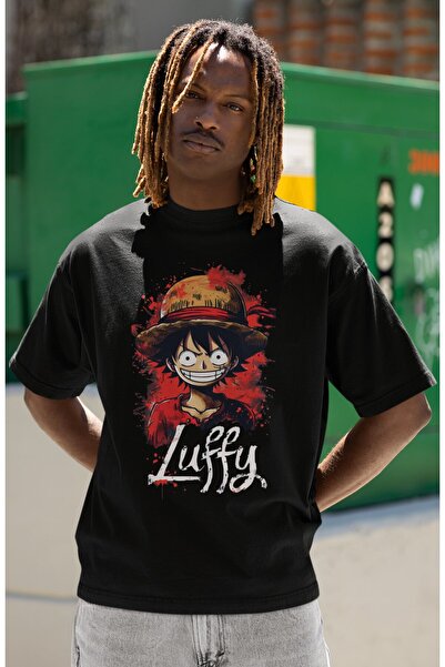 SEVBANO تي شيرت مونكي دي لوفي ون بيس مطبوع عليه شخصية أنمي كبيرة الحجم للجنسين