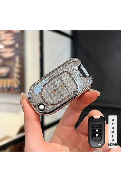 Alazpay Honda Civic Accord CR-V HR-V 2-бутонен лъскав калъф за ключове от TPU...