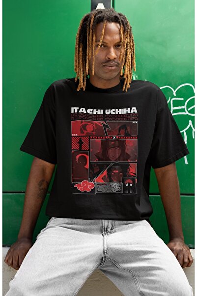 SEVBANO Tricou unisex supradimensionat cu imprimeu Uchiha Itachi, cu personaj...