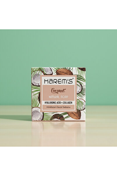 HAREM'S Coconut Natural Soap 120Gr (Contains Hyaluronic Acid & Collagen)