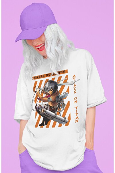 SEVBANO Design Mikasa Ackerman Printed Unisex Oversize Attack on Titan Anime ...