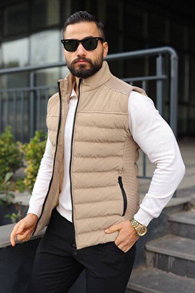 Helen Goods New Season Knitwear Detailed Nova Fabric Men's Puffer Vest