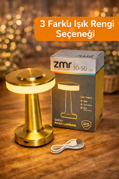 ZMR ALBA ŞARJLI MASA LAMBASI 3 FARKLI IŞIK RENGİ SEÇENEĞİ