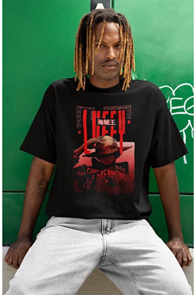 SEVBANO تي شيرت مطبوع عليه شخصية مونكي دي لوفي للجنسين مقاس كبير من سلسلة الأ...