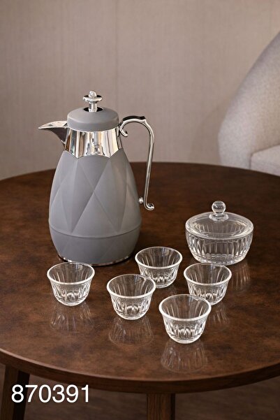 Louvre Luvre thermos with 6 coffee cups and dates