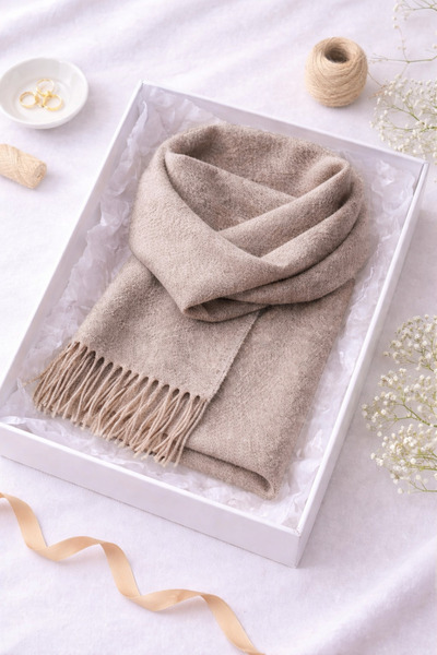 valleron Kadın Vizon Yumuşak Dokulu Şal & Atkı-Günlük ve Şık Kullanıma Uygun