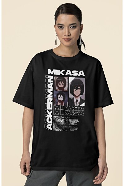 SEVBANO Mikasa Ackerman Printed Unisex Oversize Attack on Titan Anime Series ...
