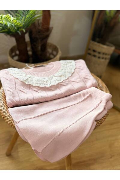 MİO Kız Çocuk Pembe Triko Etekli Takım