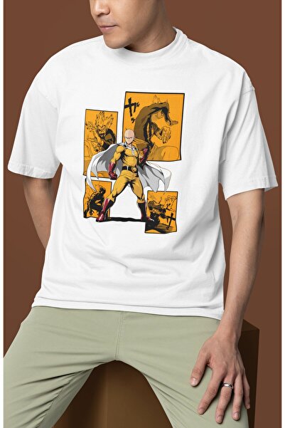 SEVBANO One Punch Man Saitama Printed Unisex Oversize Anime Tv Character T-Shirt