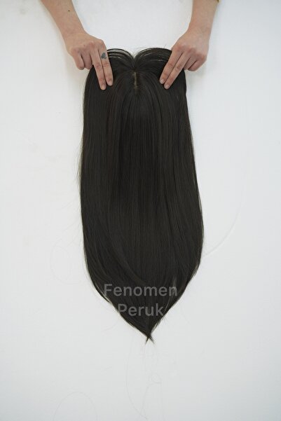 Fenomen Peruk Premium Baby Tepelik - Koyu Kestane Düz - Baby-5