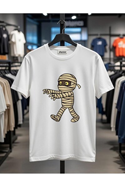 playwear تي شيرت PLAY WEAR للجنسين بقصة فضفاضة مطبوع عليه EYES CLOSED MUMYA ب...