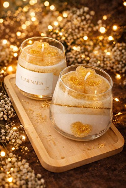 LUMENADA Kokulu Altın Dokunuşlu Tasarım Mum