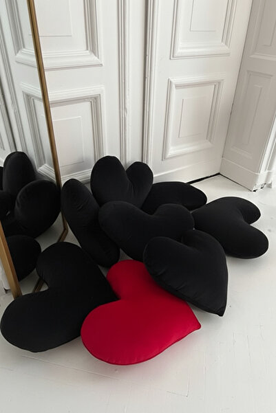 FARCY 1 Piece XXL Size Velvet Fabric Decorative Heart Pillow (60 cm)