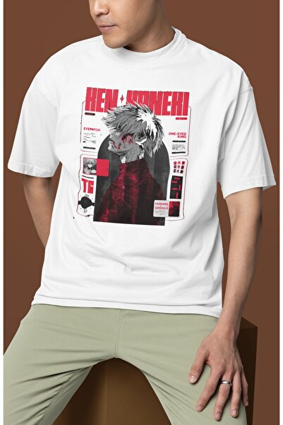 SEVBANO Σχεδιασμός Ken Kaneki Tokyo Ghoul Μπλουζάκι με στάμπα Unisex Oversize...