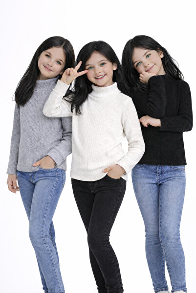 BABİDO Ribbed Half-High Collar Boys' and Girls' High-Collar Badi in 3 Colors ...